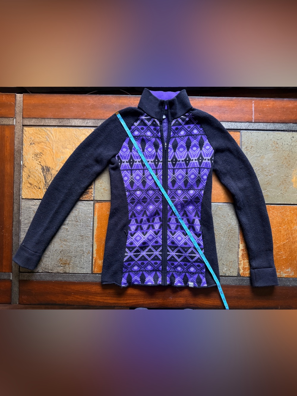 Title nine black purple xs extra fine merino wool golf spring sport pickleball